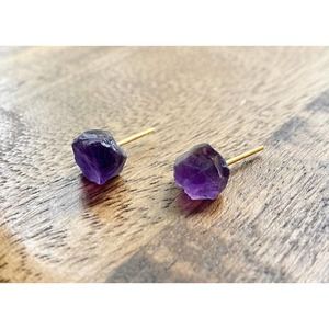 *February* Raw Amethyst Earrings